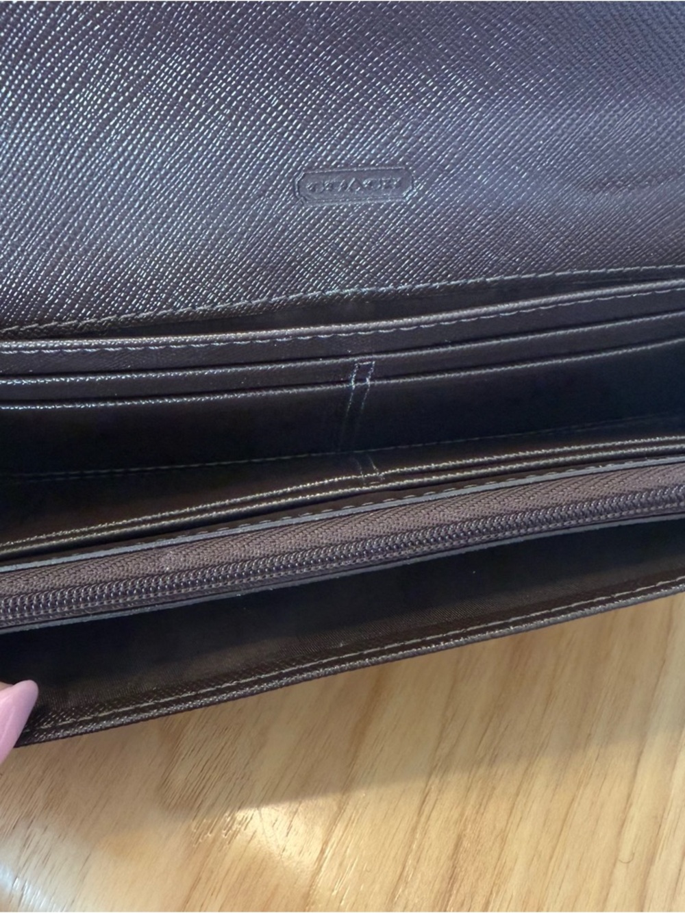 Coach Signature Canvas Continental Wallet in Brown - Picture 12 of 14